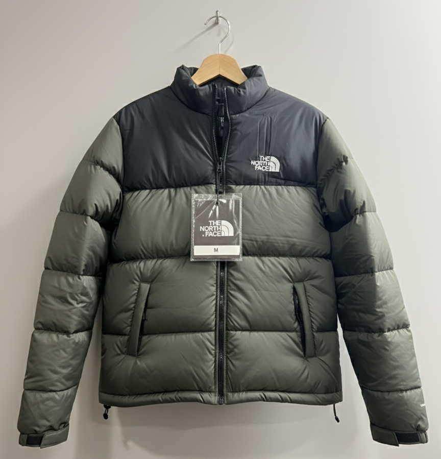 Black/Green Full Sleeves Puffer Jacket