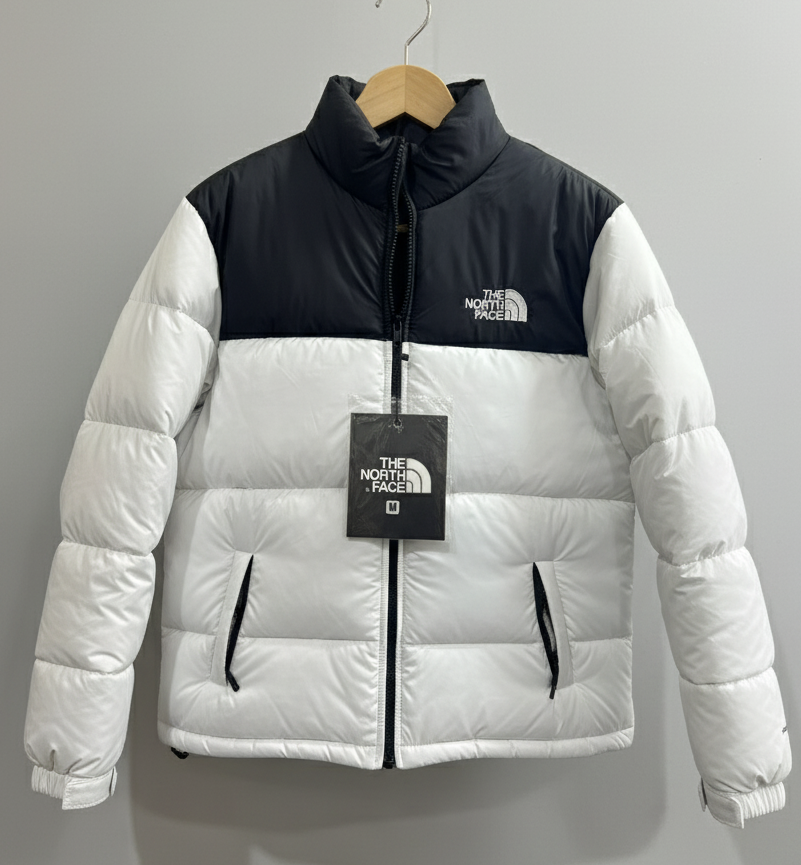 Black/White Full Sleeves Puffer Jacket